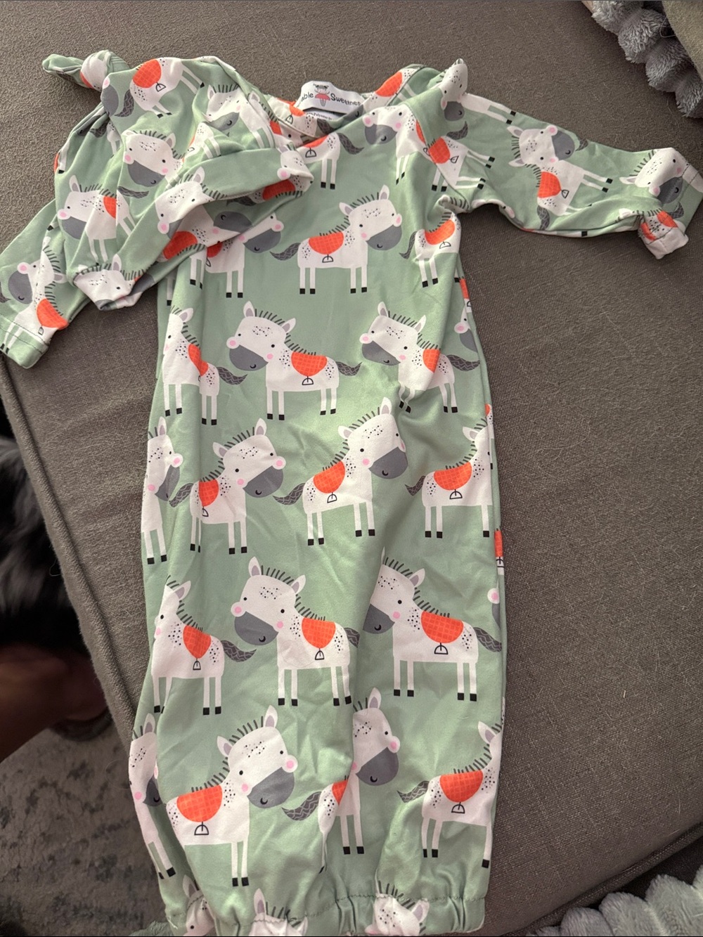 Kids Mint Green Horse Print Sleep Sack - Soft Cotton Pajamas